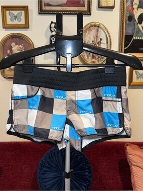 Matix Y2K Blue & Grey Checkered Shorts